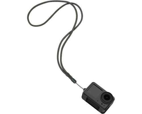 Силиконовый чехол, футляр с крышкой на объектив Telesin S6-PTC-011-TDJ для экшн камер DJI OSMO Action 3, 4, 5 с шнурком