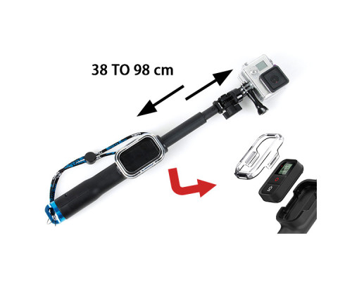 Монопод від SHOOT із кріпленням для пульта Wi-Fi Remote для екшен камер Gopro, SJCAM, Xiaomi (код № XTGP178)
