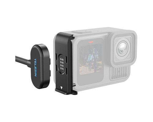 Крышка боковая с зарядным гнездом и кабелем Magnetic charging side cover для GoPro HERO9/10/11/12/13 Black -TELESIN (S6-CLC-01-TG)