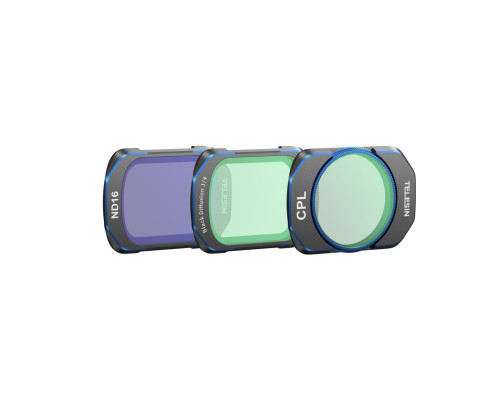 Набор светофильтров Telesin (CPL+ND16+Black Diffusion 1/4) для DJI Osmo Pocket 3 (код S5-FLT-37-TDJ) - 3 шт