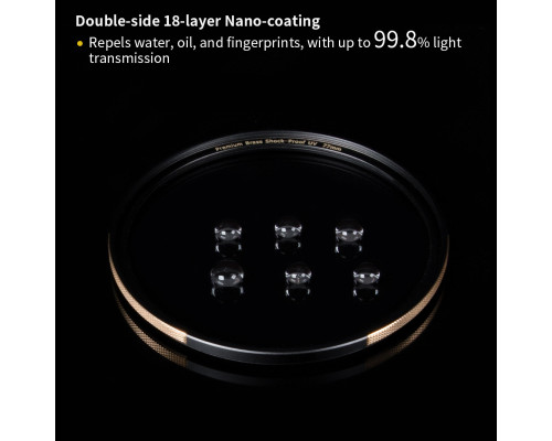 Ударопрочный защитный светофильтр Haida - Premium Brass Shock-Proof UV Filter - 67 mm
