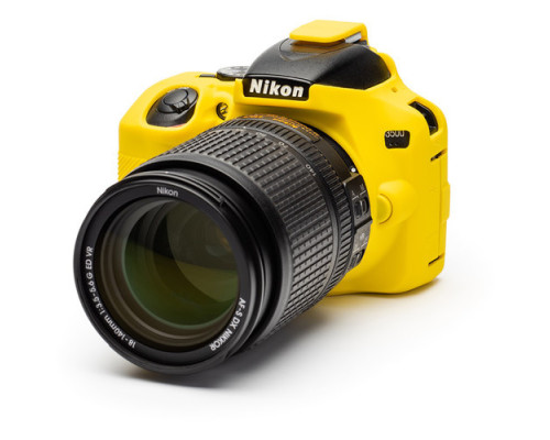 Защитный силиконовый чехол для фотоаппаратов Nikon D3500  - желтый