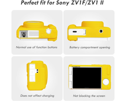 Защитный силиконовый чехол для фотоаппаратов SONY ZV-1F, ZV-1, ZV-1 II - желтый