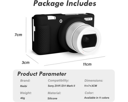 Защитный силиконовый чехол для фотоаппаратов SONY ZV-1F, ZV-1, ZV-1 II - черный