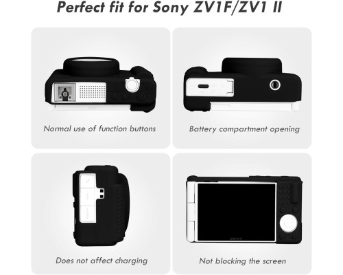 Защитный силиконовый чехол для фотоаппаратов SONY ZV-1F, ZV-1, ZV-1 II - черный