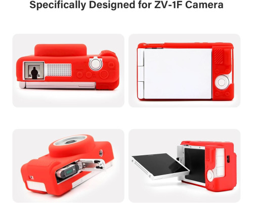 Защитный силиконовый чехол для фотоаппаратов SONY ZV-1F, ZV-1, ZV-1 II - красный