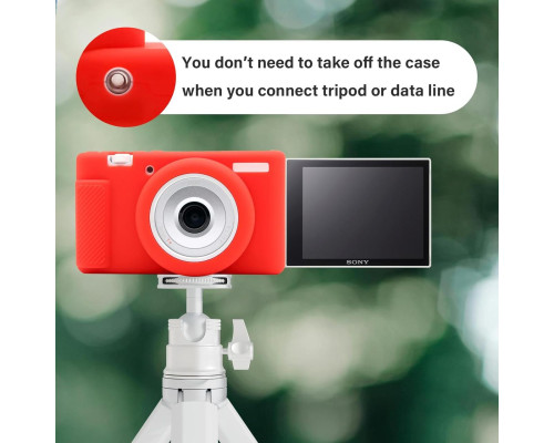 Защитный силиконовый чехол для фотоаппаратов SONY ZV-1F, ZV-1, ZV-1 II - красный