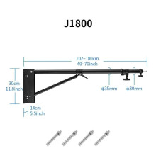 Настінний розсувний кронштейн-кріплення Selens J1800 (102-180 см) для студійного обладнання
