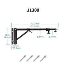 Настінний розсувний кронштейн-кріплення Selens J1300 (75-130 см) для студійного обладнання