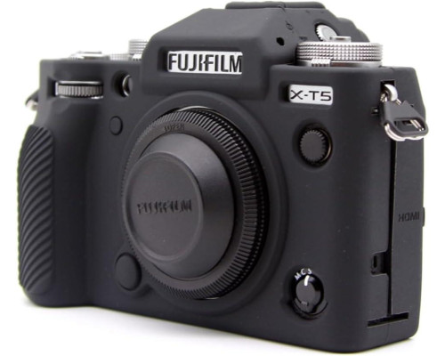 Защитный силиконовый чехол для фотоаппаратов FujiFilm X-T5 - черный