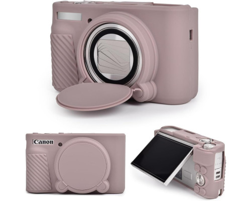 Защитный силиконовый чехол с крышкой для фотоаппаратов CANON Powershot SX740, SX730 - серый