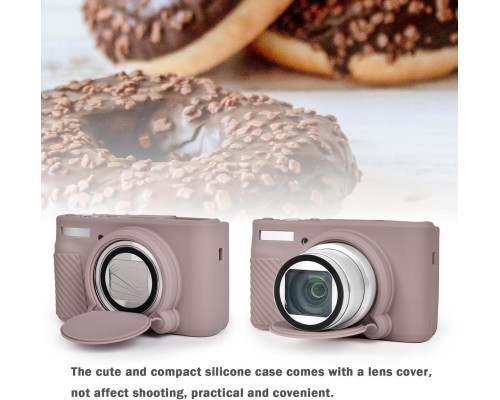 Защитный силиконовый чехол с крышкой для фотоаппаратов CANON Powershot SX740, SX730 - серый
