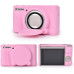 Защитный силиконовый чехол с крышкой для фотоаппаратов CANON Powershot SX740, SX730 - розовый