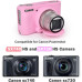 Защитный силиконовый чехол с крышкой для фотоаппаратов CANON Powershot SX740, SX730 - розовый