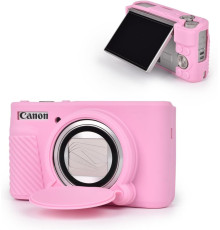 Захисний силіконовий чохол із кришкою для фотоапаратів CANON Powershot SX740, SX730 — рожевий