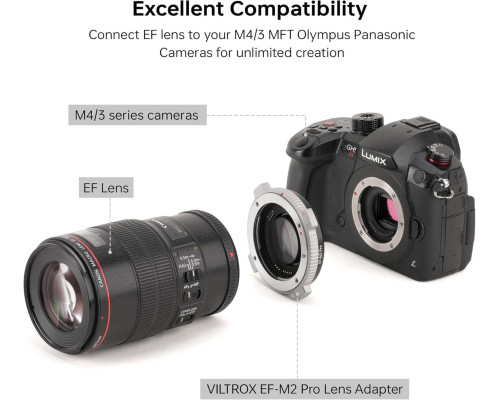 Адаптер Viltrox EF-M2 PRO Speed Booster для Canon EF на байонет Micro 4/3 (Panasonic, Olympus, Blackmagic)