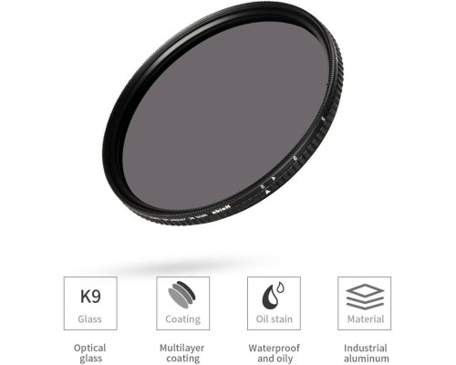 Нейтрально-серый светофильтр Haida PROII Variable ND Filter с переменной плотностью (1.5-5.0 стопов) - 77 мм (код HD4663)