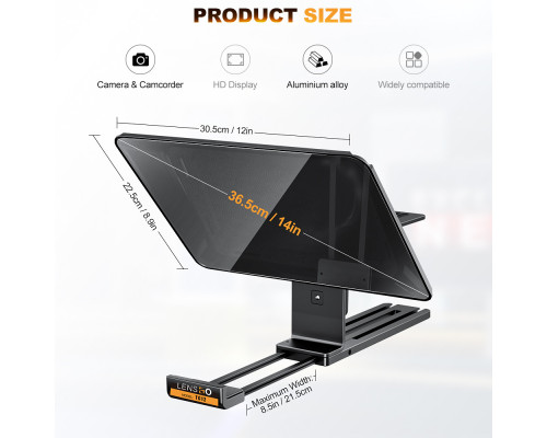 Телесуфлер - телепромтер LENSGO TC12 (12.9") - суфлер для фотоаппарата, камеры