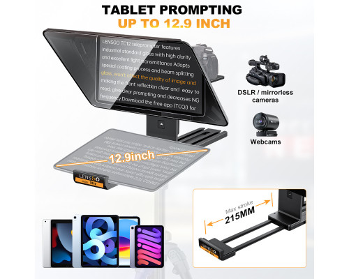 Телесуфлер - телепромтер LENSGO TC12 (12.9") - суфлер для фотоаппарата, камеры
