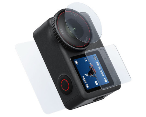 Защитное стекло TELESIN S6-FLM-25 для DJI OSMO Action 6 (на 2 дисплея и объектив)