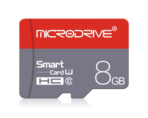 Карта памяти Microdrive Micro SD/TF 8 GB (10 class) с адаптером для SD