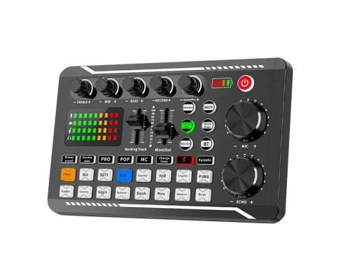 Внешняя звуковая карта F998, аудиоинтерфейс, микшер, Bluetooth адаптер Live Sound Card USB-гарнитура для микрофона Voice Changer