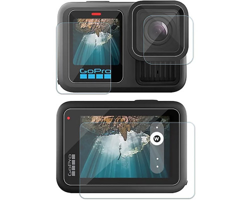 Защитное стекло для дисплея и объектива GoPro Hero 13 (на оба дисплея и объектив)