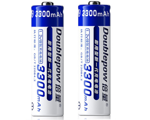 Аккумуляторы AA  (пальчиковые) - Doublepow 3300 mAh (2 шт) Ni-Mh