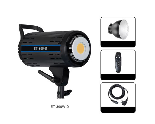 Постоянный студийный LED свет. видеосвет ZSYB ET-300D 300W, 5600K (монохром) + пульт ДУ — для фото и съемки, Bowens