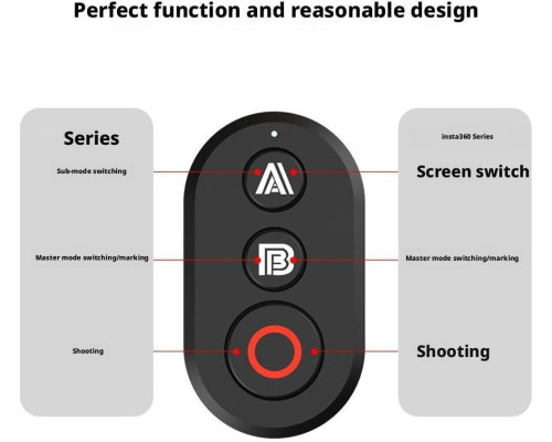 Bluetooth пульт YOCTOP дистанционного управления для Insta360: X5 X4 X3 X2 GO3S GO3 ACE PRO2 ACE PRO