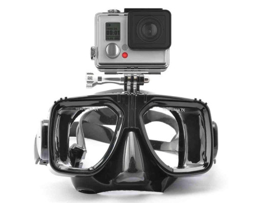 Маска для дайвінгу з кріпленням для екшен камер Xiaomi YI, SJCam, GoPRO - синього кольору (код № XTGP291)