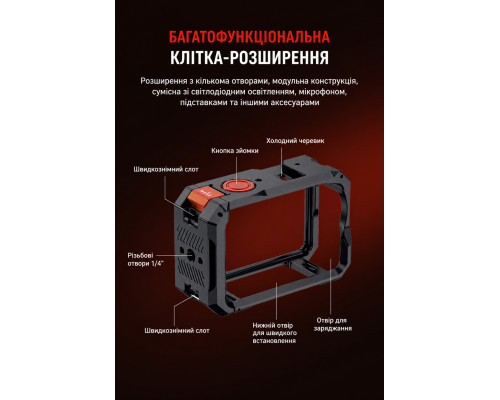 Крепление-адаптер (рамка) Desiontal TLO3 - металлическая для экшн-камеры DJI Action 6