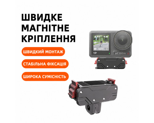 Магнитный адаптер Desiontal с двумя захватами для DJI OSMO Action 3, 4, 5 (код KC-02 )