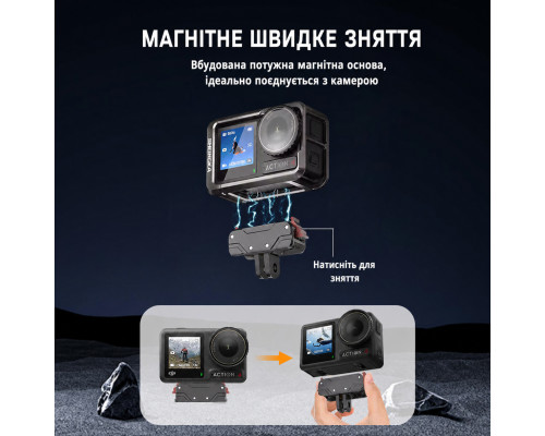 Магнитный адаптер Desiontal с двумя захватами для DJI OSMO Action 3, 4, 5 (код KC-02 )