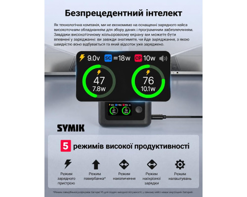 Зарядное устройство с LCD дисплеем (charge hub) JH-X5-LCD02 для 2-х аккумуляторов Insta360 X5