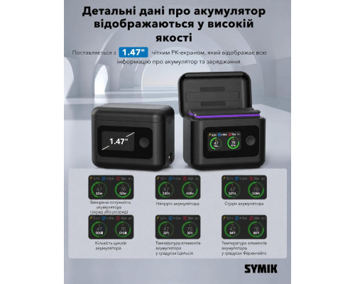 Зарядное устройство с LCD дисплеем (charge hub) JH-X5-LCD02 для 2-х аккумуляторов Insta360 X5