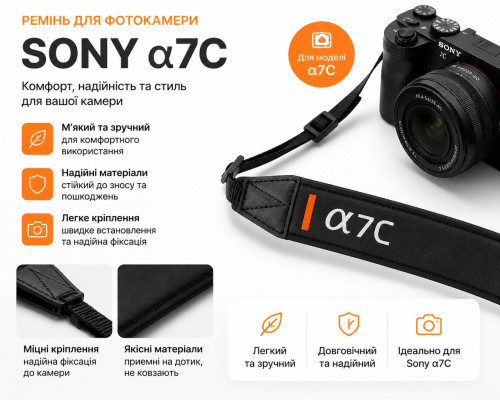 Плечевой шейный ремень для фотоаппаратов SONY A7C (a7 C)