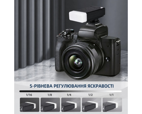 Компактная вспышка для фотоаппаратов Panasonic QU-13 Mini Camera Flash Speedlite с USB‑C и аккумулятором 1200 мА