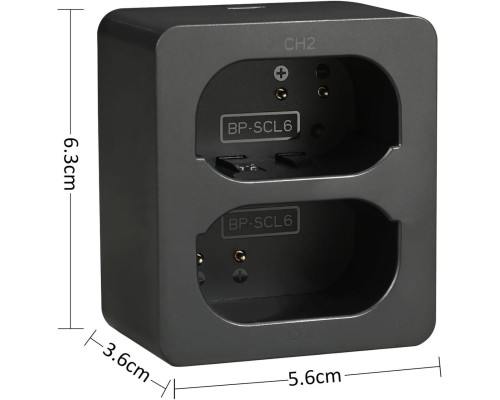 Зарядное устройство с USB - TYPE-C для 2-х аккумуляторов Leica BP-SCL6 (Leica 19531) для камер Leica Q2, Q3, SL2, SL2-S, SL3 SL3-S