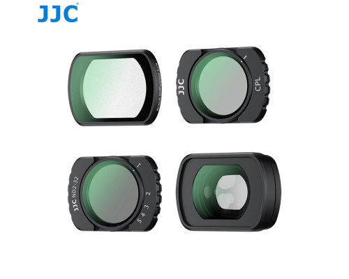 Набор светофильтров JJC (0.72x Wide-Angle+CPL+VND ND2-32+Black Diffusion 1/4) для DJI Osmo Pocket 3 / 4 (код F-PK4WA) - 4 шт