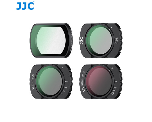 Набор светофильтров JJC (CPL+VND ND2-32+VND ND64-1000+Black Diffusion 1/4) для DJI Osmo Pocket 3 / 4 (код F-PK4NDV) - 4 шт