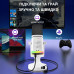 YU8 динамический игровой микрофон для ПК, USB/XLR с шумоподавлением и RGB игровых консолей и смарт-устройств, стриминга - белый
