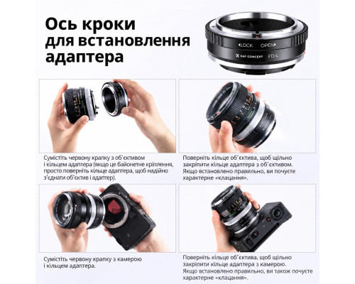 Адаптер K&F Concept FD-L для объективов Canon FD/FL на байонет L-mount (LEICA-L, PANASONIC L, SIGMA L) (код KF06.468)