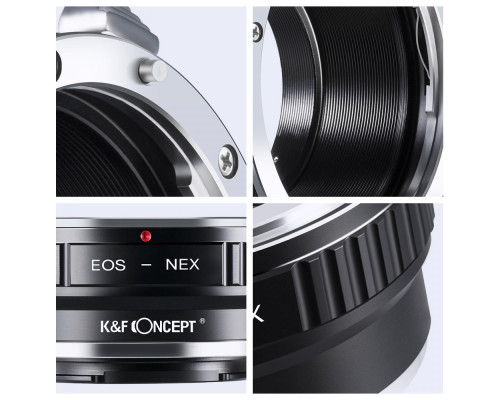 Адаптер K&F Concept EOS-NEX (KF06.069) для объективов Canon EF / EF-S — Sony E (NEX) на байонет Sony E