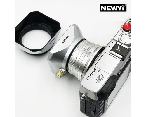 Бленда NEWYI для фотоаппаратов и видеокамер - квадратная - металлическая для объектива диаметром 37 мм (серебро)
