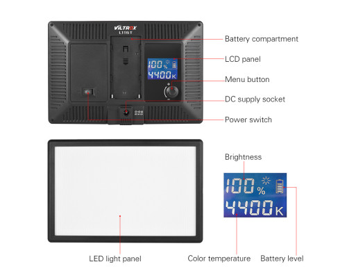 LED - освітлювач, відеосвітло Viltrox L116T