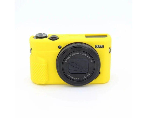Защитный силиконовый чехол для фотоаппаратов CANON G7X Mark II - желтый