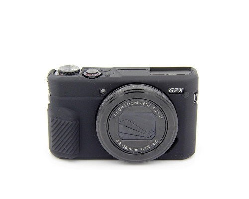 Защитный силиконовый чехол для фотоаппаратов CANON G7X Mark II - черный