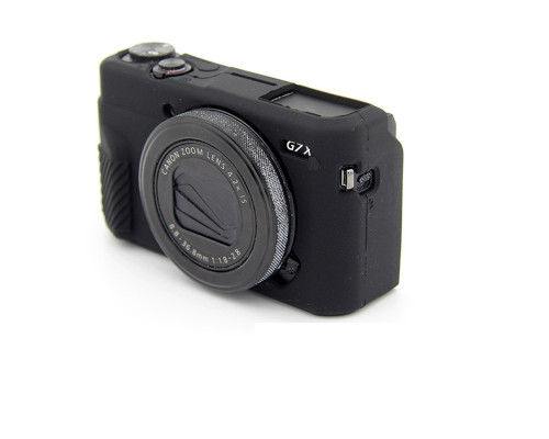 Защитный силиконовый чехол для фотоаппаратов CANON G7X Mark II - черный
