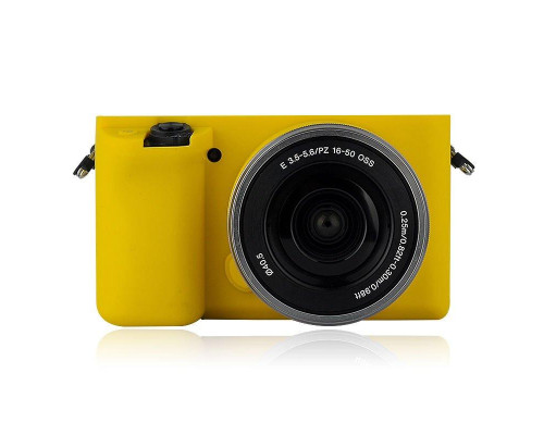 Захисний силіконовий чохол для фотоапаратів SONY A6000 - жовтий
